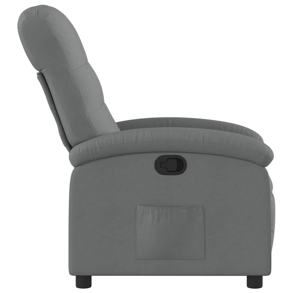 Poltrona reclinabile in tessuto grigio scuro 371728