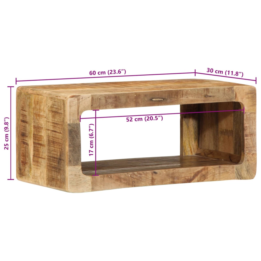 Mobile porta TV moderno con pratico contenitore 60 x 30 x 25 cm in legno massello di mango marrone 02_0058070
