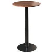Tavolino da giardino Bistro Marrone scuro e nero Piano rotondo 60x60 cm Base metallica Rustico moderno