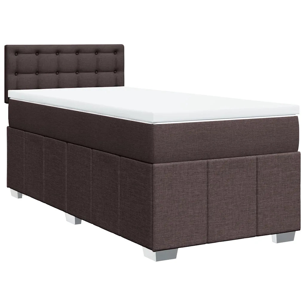 Giroletto a Molle con Materasso Marrone Scuro 90x200 cm Tessuto 3286968