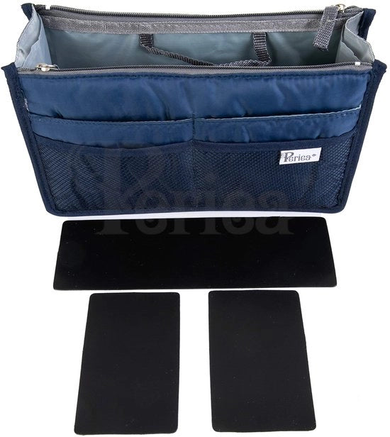 Organizzatore per borse con inserti in plastica – Adatto a tutte le borse – 13 tasche (blu reale, medio)