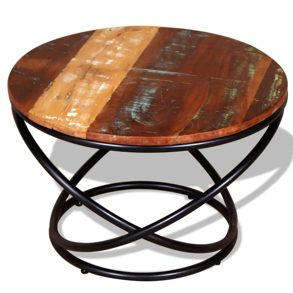 Tavolino da Salotto in Legno Massello di Recupero 60x60x40 cm 244015