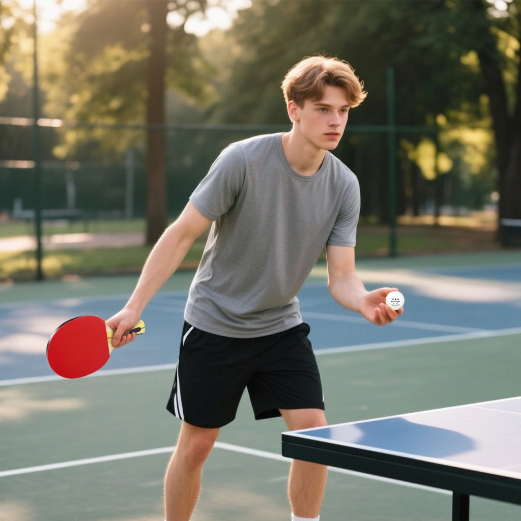 Tavolo da Ping Pong con 4 Racchette, 8 Palline e Custodia ¨C zephmum ¨C Rosso