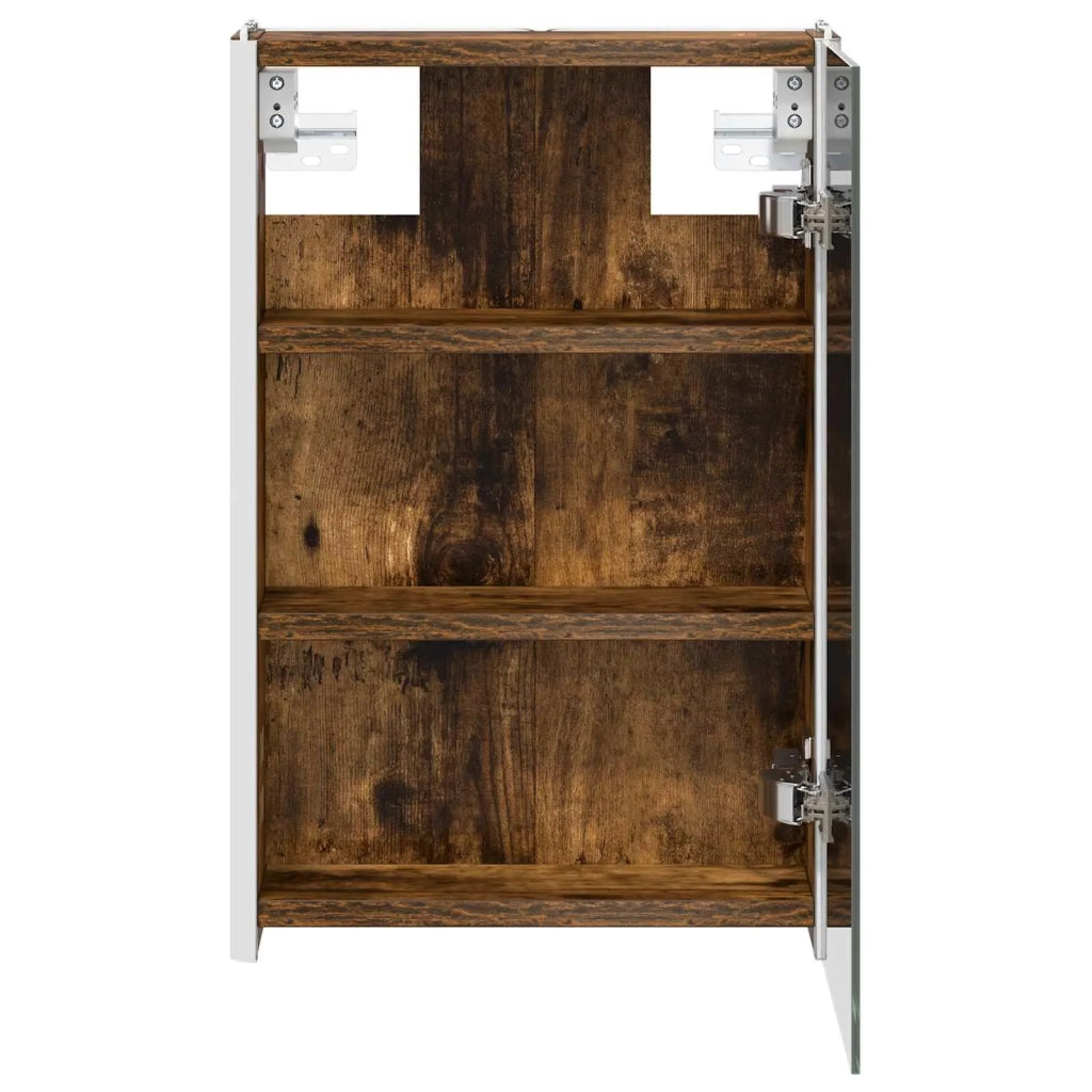 Mobiletto per specchio da bagno Rovere fumé 33 x 11,5 x 50 cm 889219