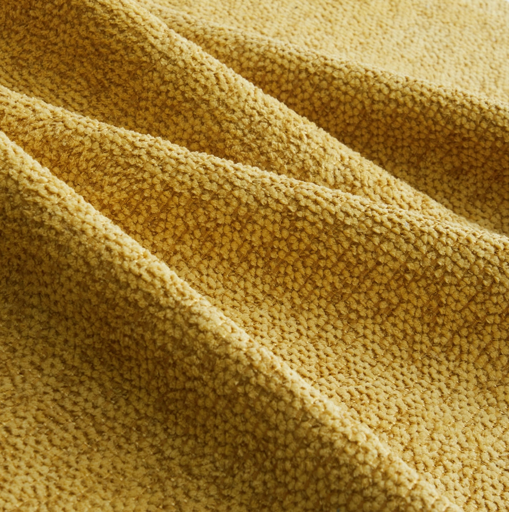 Divano modulare 4 posti con 2 pouf; configurazione a U o L; in fleece granulato giallo