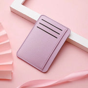 Tas per carte per donna ultra sottile, piccola e leggera, grande capacità, taselli per carte, portafoglio per donna, colore rosa e viola, 11,5 x 8 x 0,5 cm