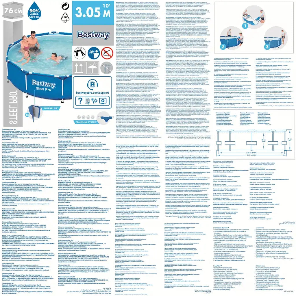 Bestway Piscina Steel Pro 305x76 cm 3202703