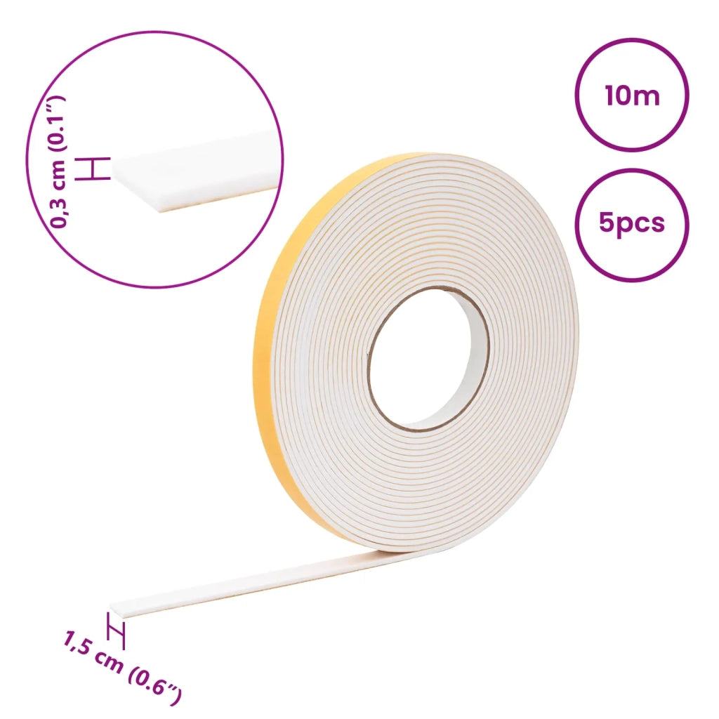 Nastro adesivo in schiuma 5 pcs Bianco 15mm x 10m Schiuma CR 42024119