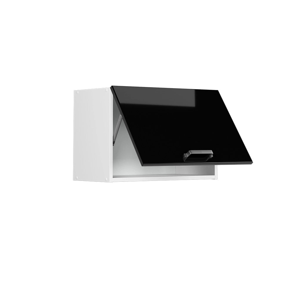 Vicco Pensile universale Nero lucido 60 cm con porta a ribalta