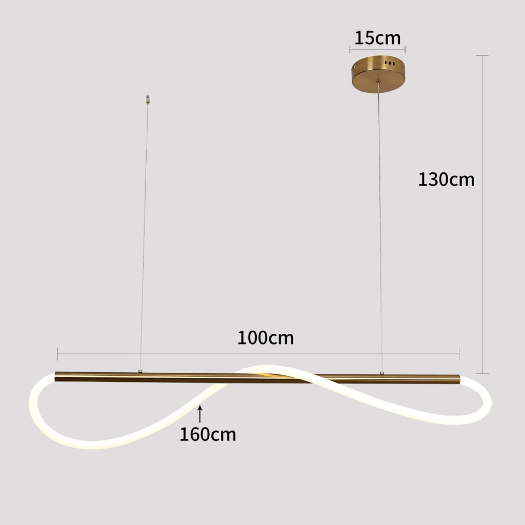 Lampada sospensione lineare 100cm nera LED 24W 4000K