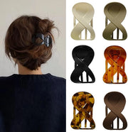 Haarspelli per donne e ragazze in acciaio nero, grande e spesso, con superficie antiscivolo (6 pezzi)