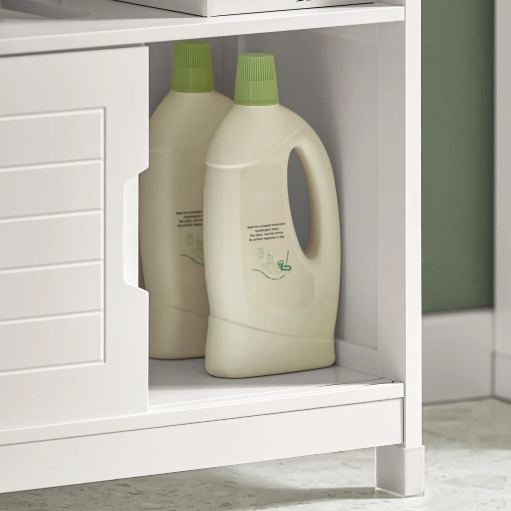 Mobile Sottolavabo Per Bagno con Poggiapiedi Sottolavabo Bagno Mobile Bagno Sottolavabo Bianco FRG128-W