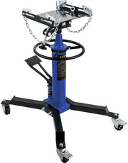 Krik telescopico idraulico, capacità 0,5 ton/1100 lbs, 2-trap lastra con pedale a piede e ruote di sterzamento 360°, ideale per uso in garage e officina, blu