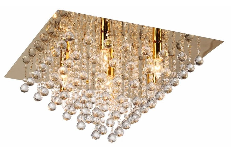 Plafoniera Lancaster Crystal glamour oro quadra 7 luci E14