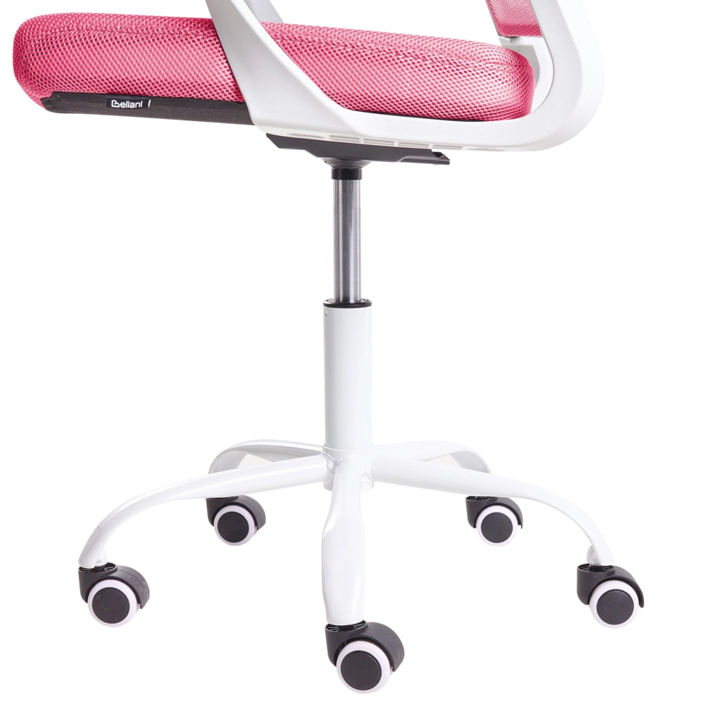 Sedia da ufficio in tessuto a rete rosa imbottitura regolabile in altezza girevole da scrivania per computer per ufficio domestico
