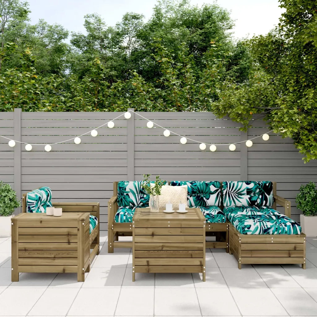 Set Divani da Giardino 7 pz in Legno Impregnato di Pino 3250551