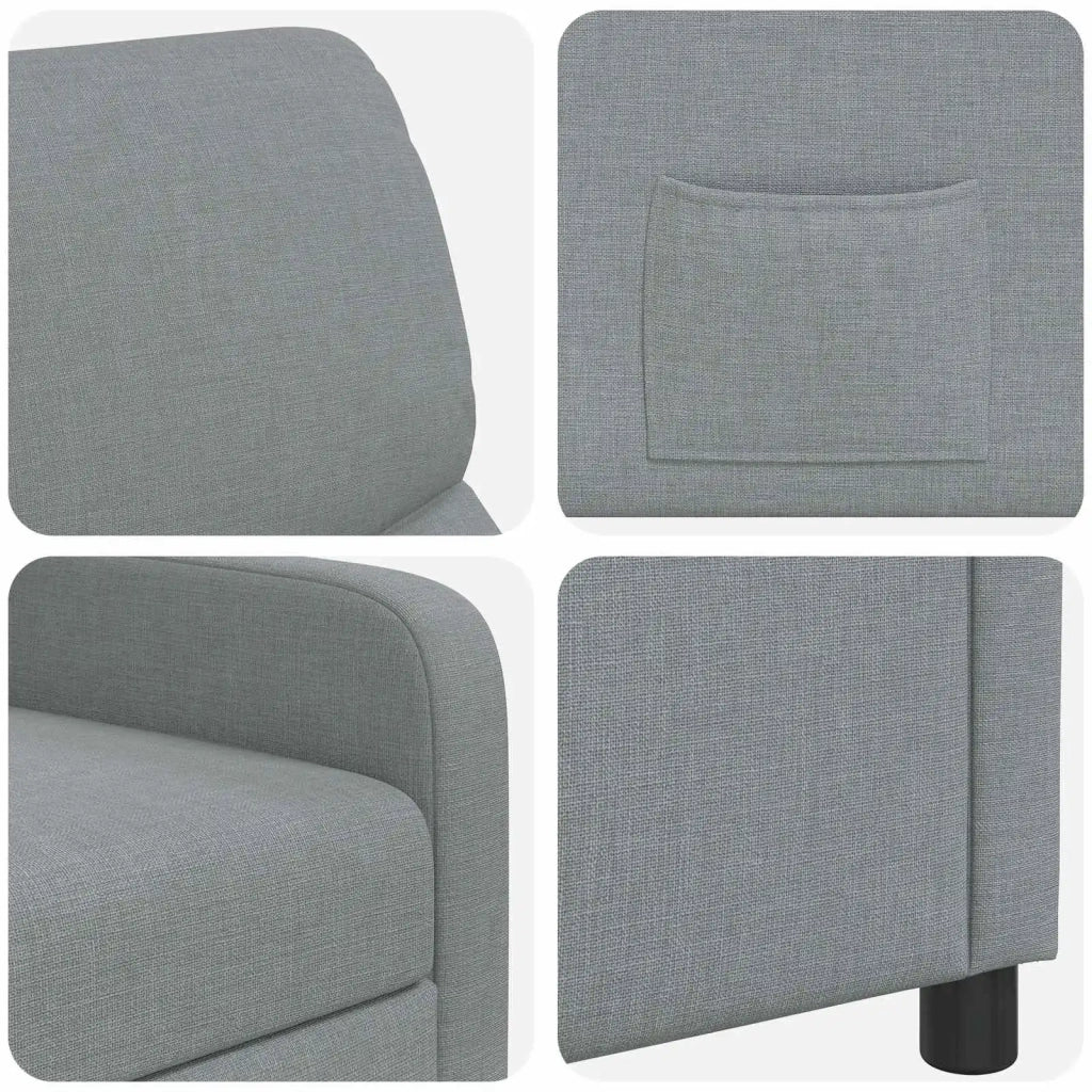 Divano Sedia-Poltrona reclinabile Grigio Chiaro Tessuto 343399
