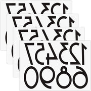 Etichette Riflettenti per Numero di Casa in Vinile Nero, Acqua-Resistenti, Autoadesivi, Set da 4 - Idonee per Numeri di Casa, Segnali, Porte, Auto, Contenitori dei Rifiuti - Dimensioni 6,4x8,5