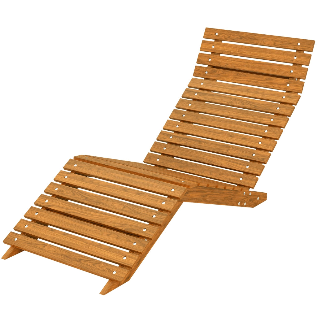 Lettino prendisole ¨C zephmum ¨C legno massello marrone 66x170x77 cm