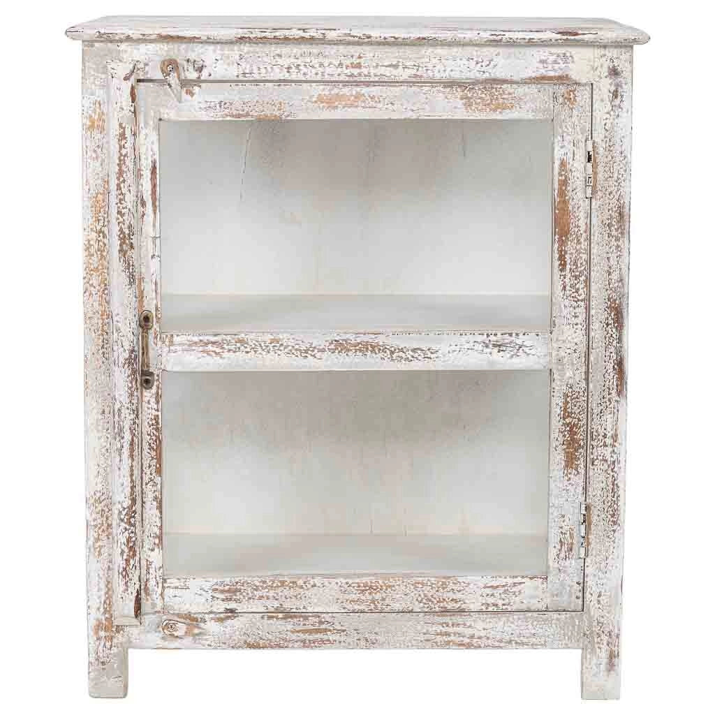 Vetrina in legno bianco 67x46x80 cm