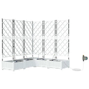Fioriere | Cassetta per fiori | Vaso da giardino 5 pz Bianco 120 x 120 x 126 cm Plastica