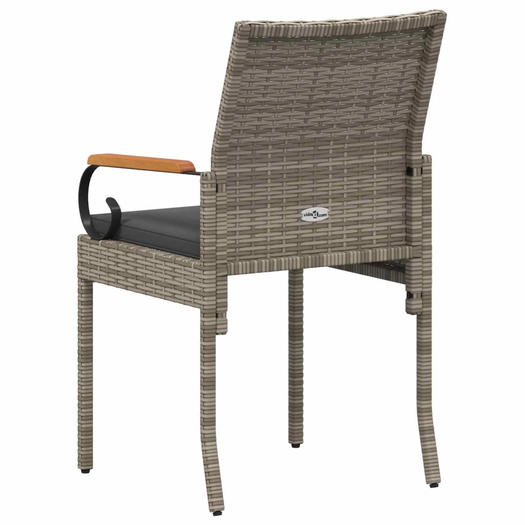 Sedie da giardino con cuscino 2 pcs Grigio e Grigio Scuro