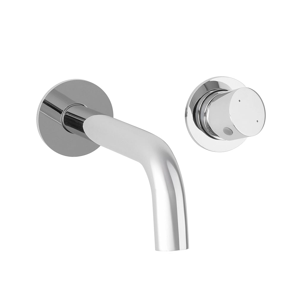 Miscelatore lavabo a muro cromo senza leva in acciaio inox Gemini