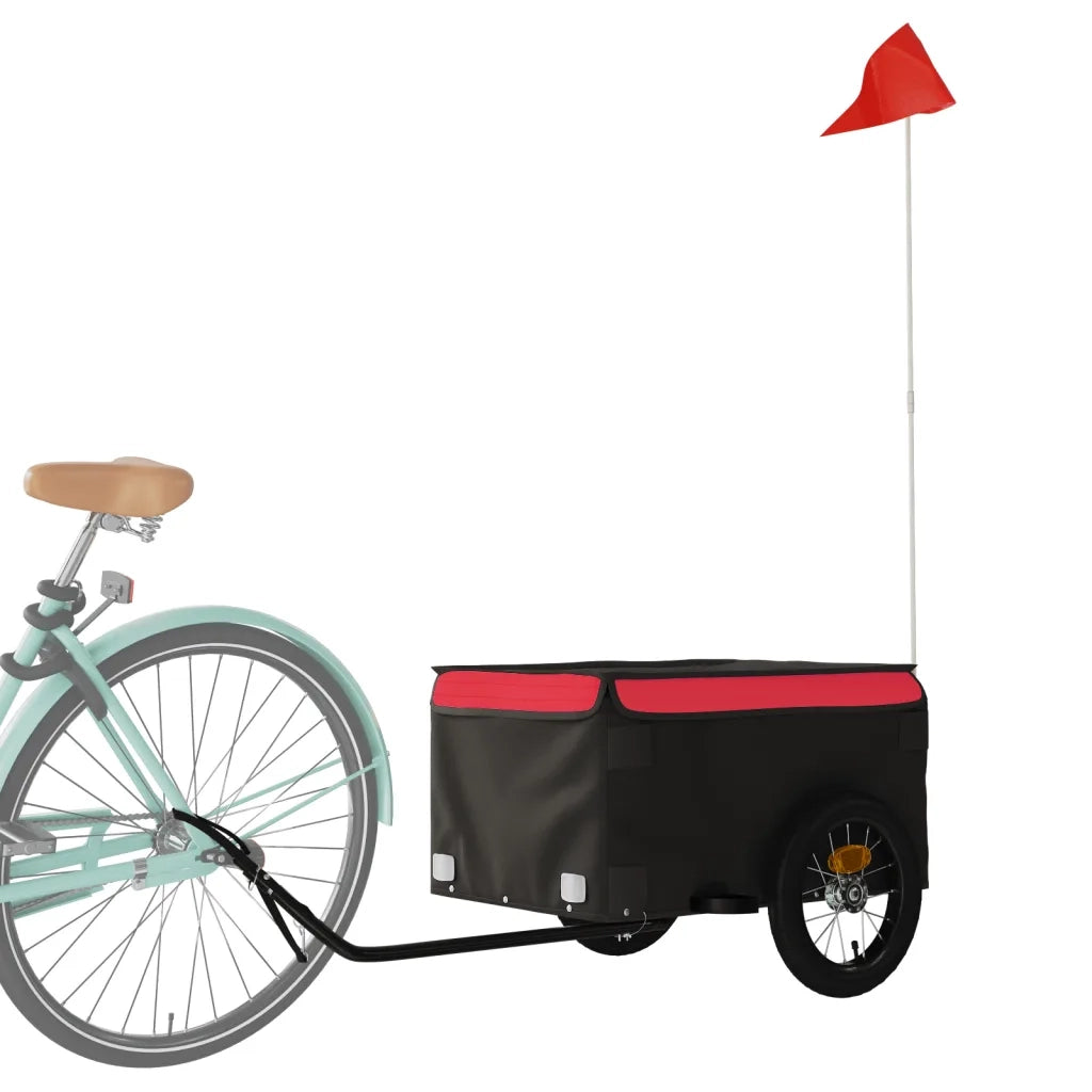 Rimorchio da Bici Nero e Rosso 30 kg in Ferro CFW6687605