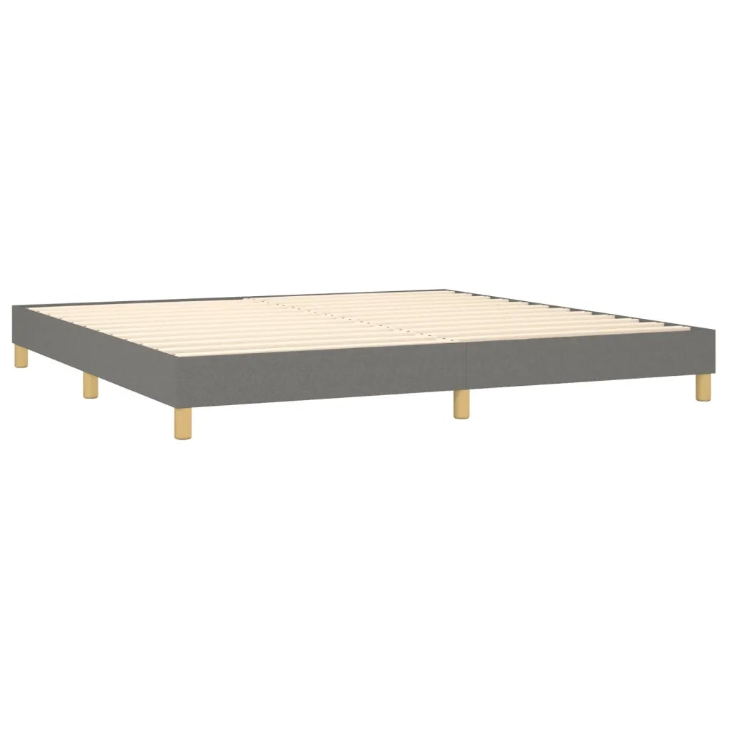 Letto a Molle Materasso e LED Grigio Scuro 200x200cm in Tessuto 3133982
