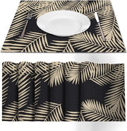 Set di 6 piastre da tavola, lavabili, PVC, piastre da tavola resistenti all'ingombro, nero, lavabili, antiscivolo, 30 x 45 cm, resistente al calore