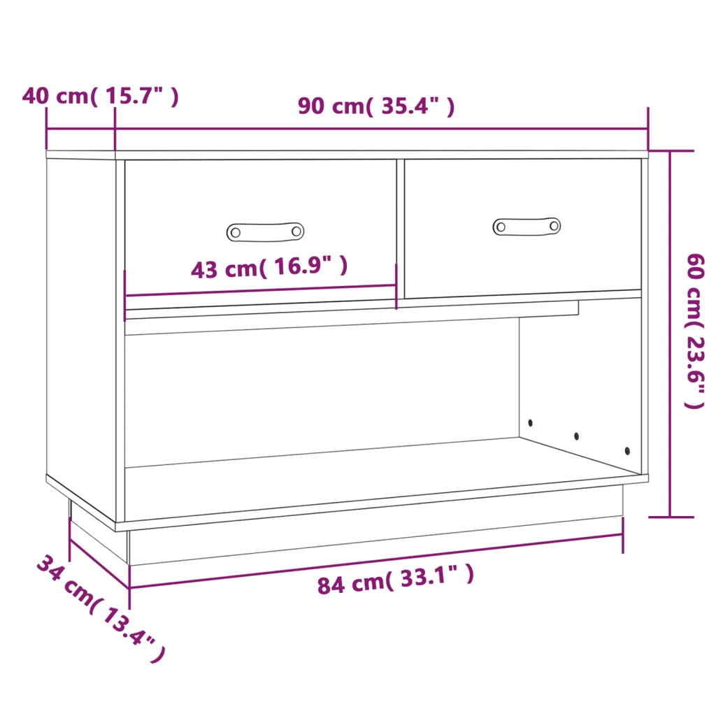 Mobile TV | Armadietto TV | Mobile Porta TV ambra 90x40x60 cm in Legno Massello di Pino