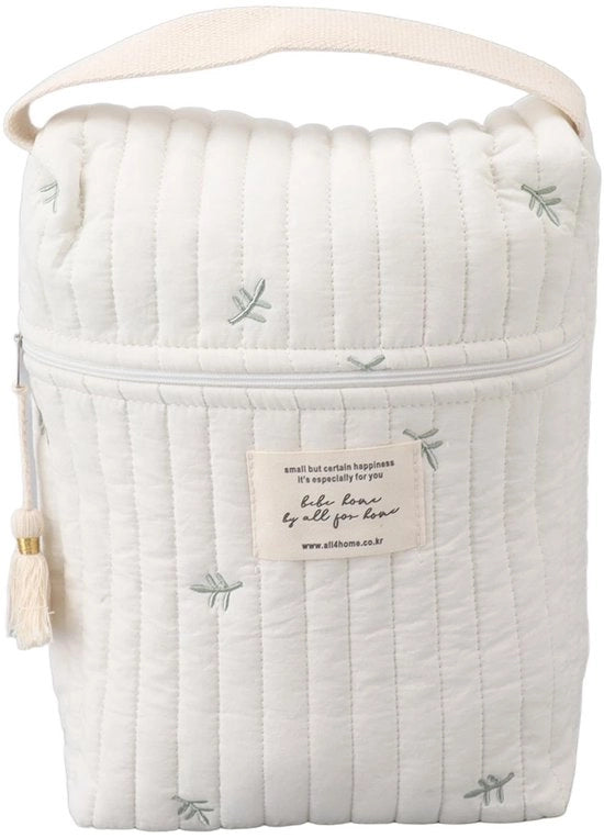 Tas da flessa per bambino, con disegno ricamato, portatile, pieghevole, per flessa, asciugamani umidi, pannolini, frutta, bibite