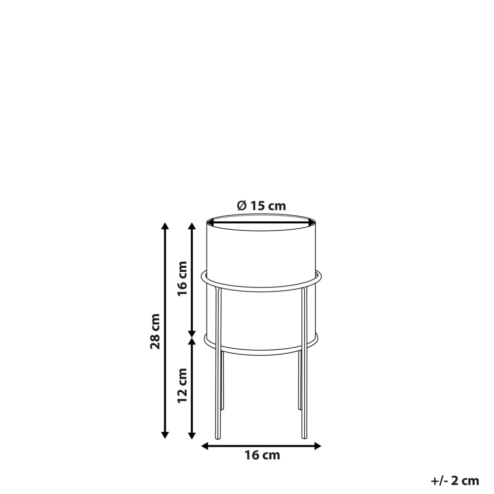 Vaso per Fiori Moderno con Piedistallo 15 x 15 x 28 cm in Metallo di colore Nero interno esterno