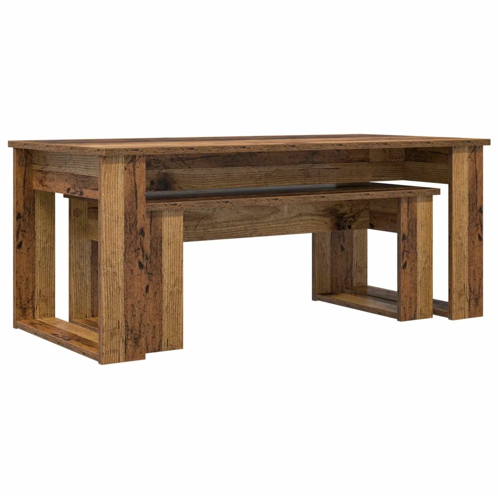 Set di Tavolini da Caffè 2 pcs Legno vecchio Legno multistrato 8000138