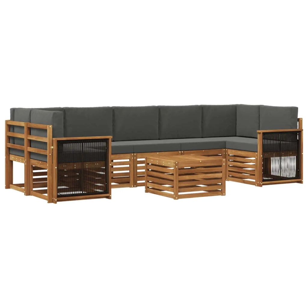 Set di divani da esterno 8 pz Naturale e Antracite 3384143