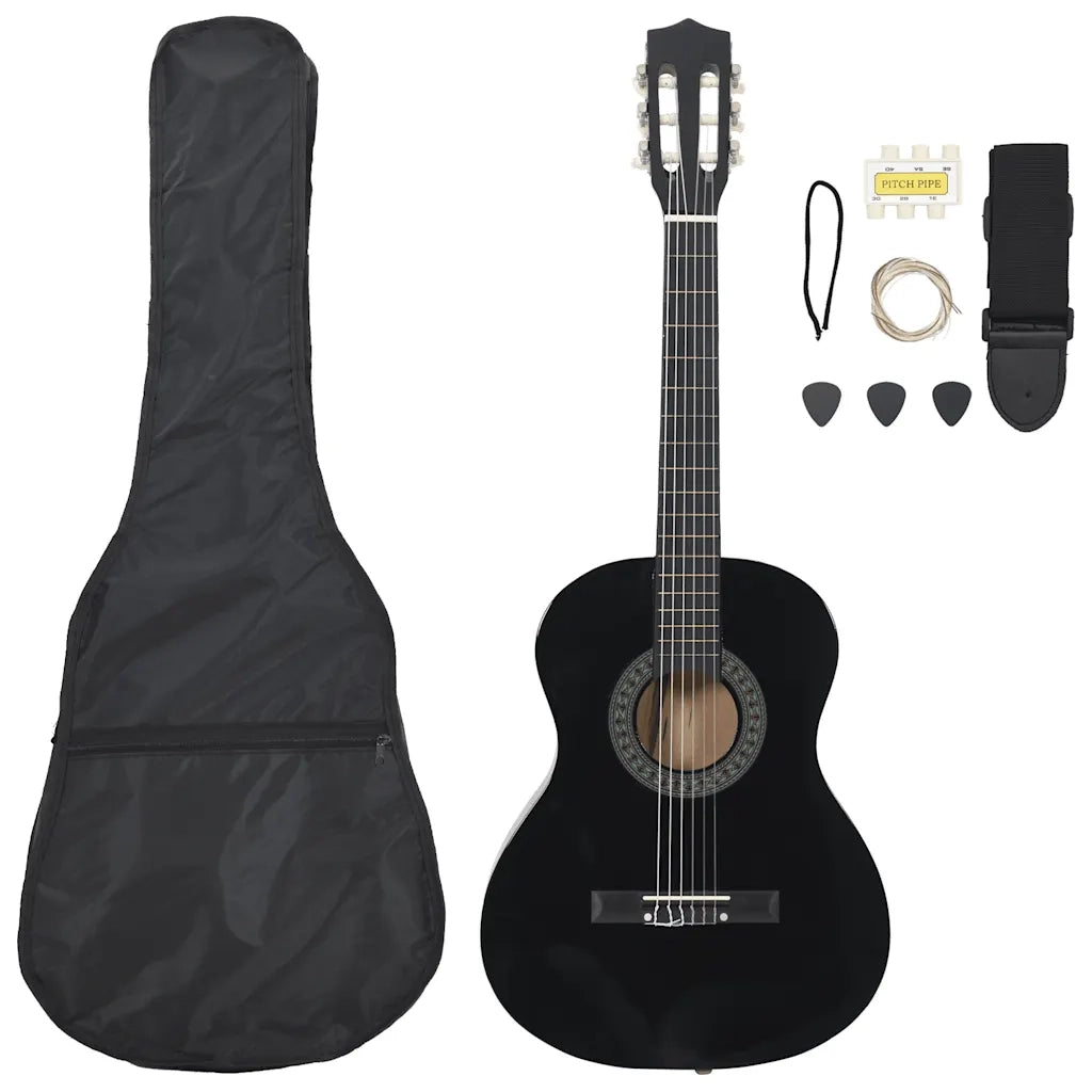 Set Chitarra Classica 8 pz per Principianti Nera 3/4 36"