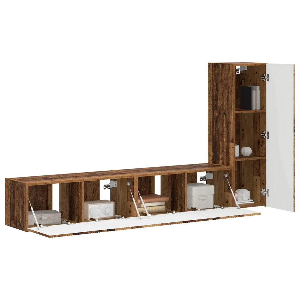 Set mobile TV 3 pcs Legno vecchio Legno multistrato 3408995