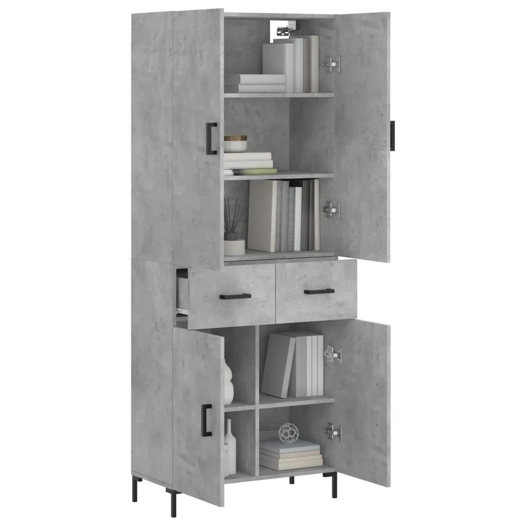 Credenza Grigio Cemento 69,5x34x180 cm in Legno Multistratocod mxl 77748
