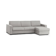 Azechiele, Divano Fisso con Penisola Sfoderabile Made in Italy, 260x95 cm Grigio