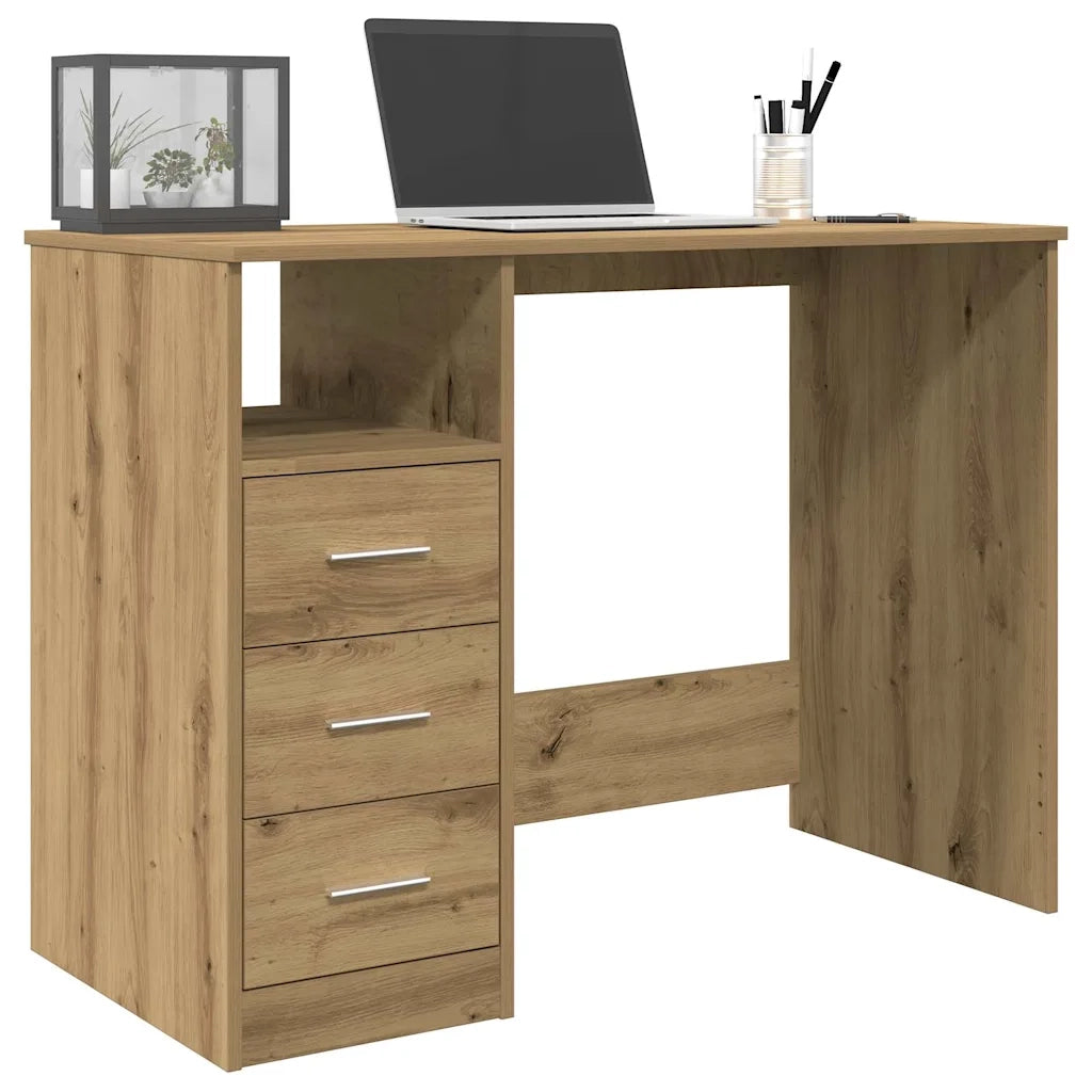 Scrivania Rovere Artigianale 102x50x76 cm in Legno Multistrato 855853