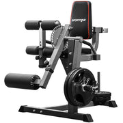 CALF MACHINE CON SCHIENALE E CUSCINETTI REGOLABILI IN ACCIAIO PLASTICA ED EVA 100X90X105 CM GRIGIO E NERO