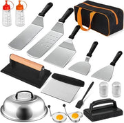 Set di barbecue, accessori BBQ con spatola per burger, spatola per grill, acciaio inossidabile, ciotola per hamburger, set di Smash Burger, accessori per plancha per grigliare, teppanyaki, per esterno e interno