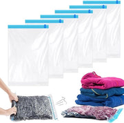 Set di 6 sacchetti di compressione per abbigliamento - borse di stoccaggio - sacchetti per viaggio - borse riutilizzabili - adatte per bagagli da viaggio - 40 x 50 cm