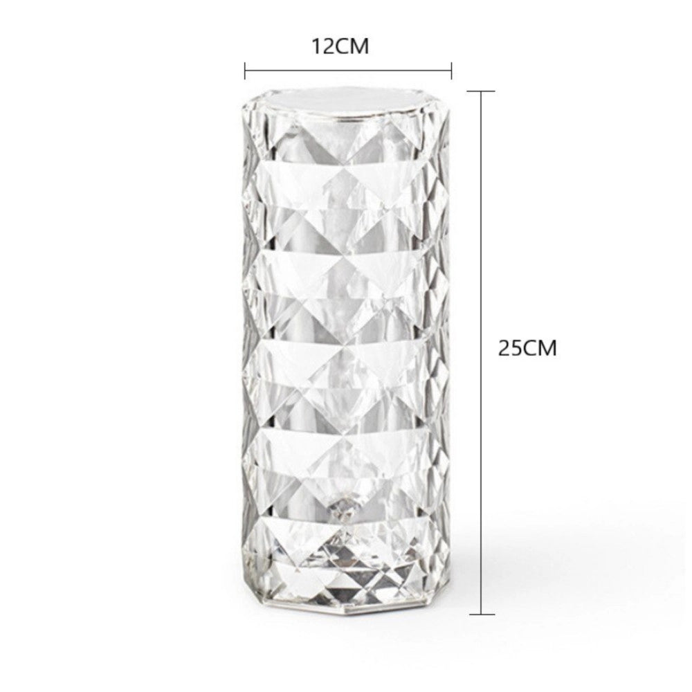 Trade Shop - Lampada Cristallo Touch Da Tavolo A Batterie Ricaricabile Usb Effetto Luce Fiori -