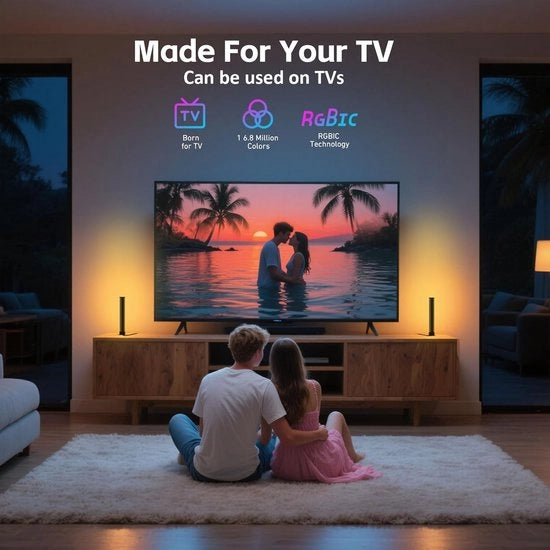 Barra di Luce LED RGB a Sincronizzazione con la Musica – 16 Milioni di Colori, Comando a Distanza – Illuminazione di Sfondo per Gaming e TV (Multi-Color)