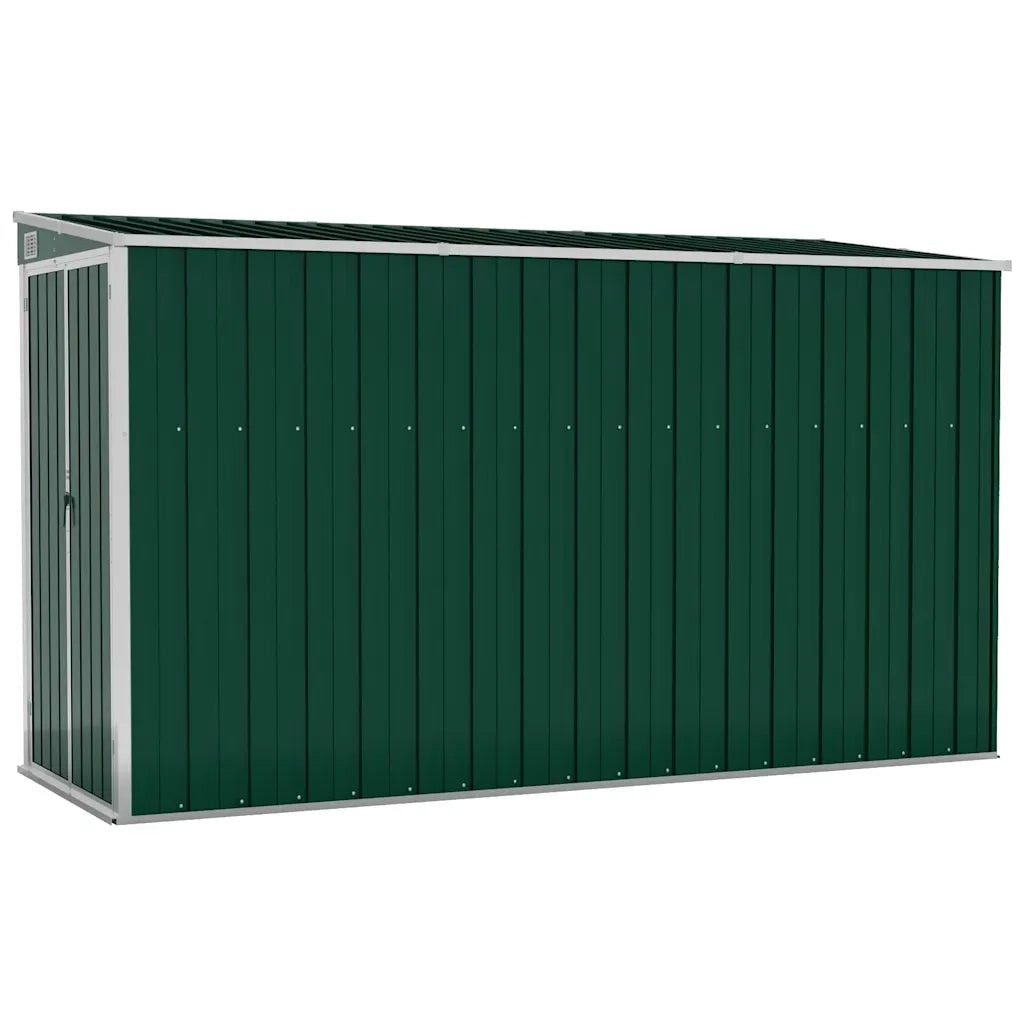 Capanno Giardino a Parete Verde 118x288x178 cm Acciaio Zincato 316225