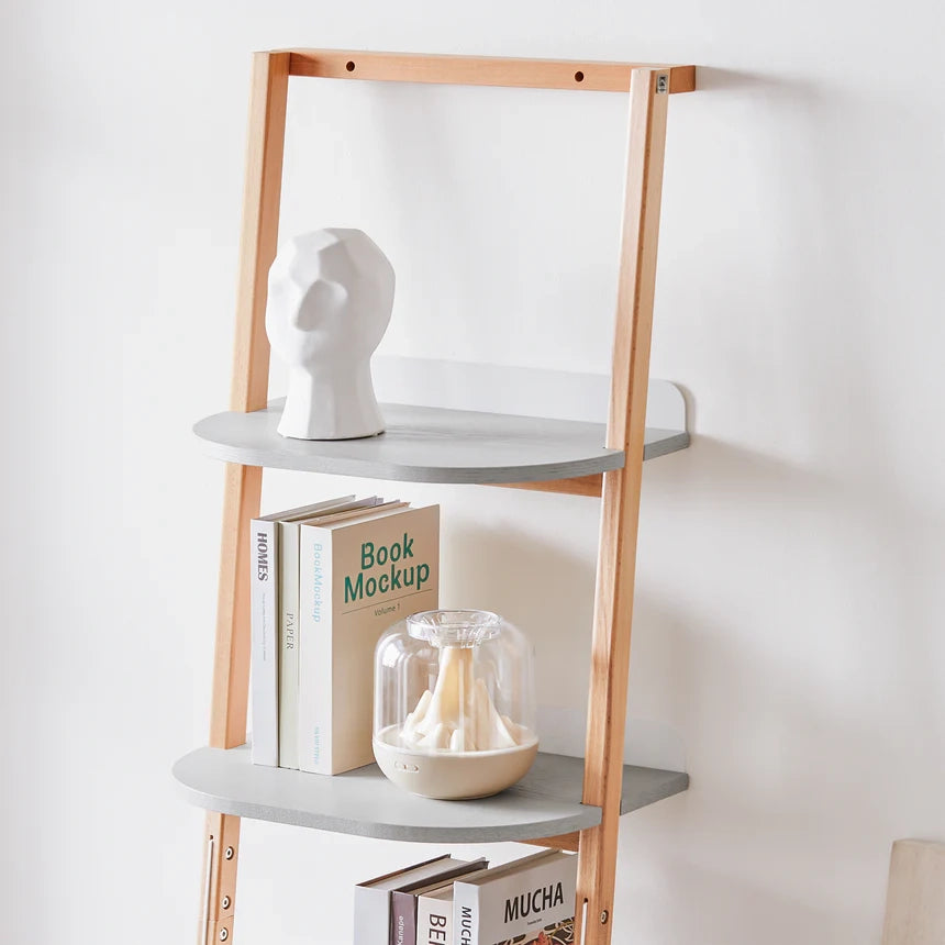 SoBuy Libreria multifunzionale Scaffale a scala con 4 ripiani Scaffale da parete Portaoggetti salvaspazio Grigio 44x39x169 cm HSTR02-K-HG