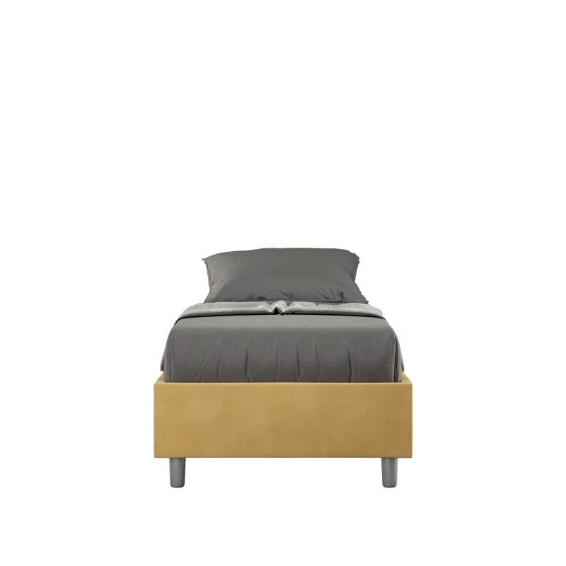 Letto Sommier imbottito Singolo 80x190 cm Azelia - Senza rete,Microfibra,Ocra
