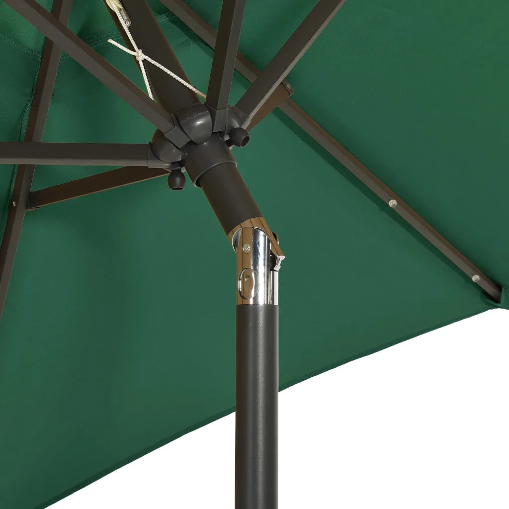 Ombrellone da Giardino-Ombrello da Balcone con Luci LED Verde 200x211 cm Alluminio