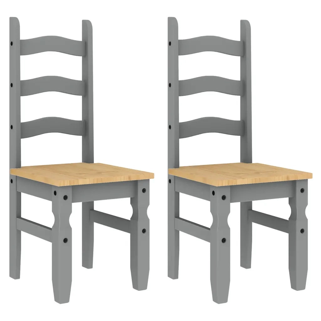 Set da Pranzo 3 pz PANAMA Grigio in Legno Massello di Pino 3345201
